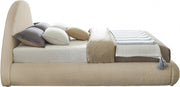 Rudy Teddy Fabric King Bed Beige - Gate FurnitureKing Bed
