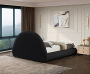 Rudy Teddy Fabric King Bed Black - Gate FurnitureKing Bed
