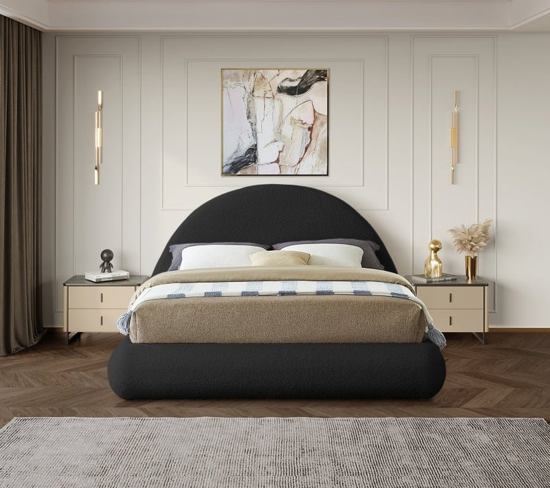 Rudy Teddy Fabric King Bed Black - Gate FurnitureKing Bed