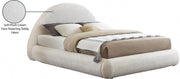 Rudy Teddy Fabric King Bed Cream - Gate FurnitureKing Bed