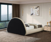 Rudy Teddy Fabric Queen Bed Beige - Gate FurnitureQueen Bed