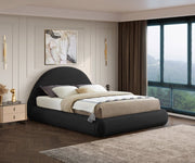 Rudy Teddy Fabric Queen Bed Black - Gate FurnitureQueen Bed