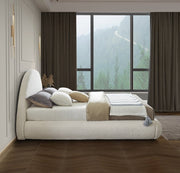 Rudy Teddy Fabric Queen Bed Cream - Gate FurnitureQueen Bed