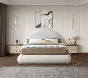Rudy Teddy Fabric Queen Bed Cream - Gate FurnitureQueen Bed