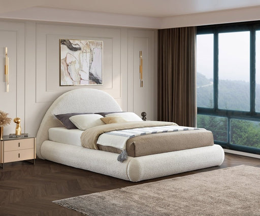 Rudy Teddy Fabric Queen Bed Cream - Gate FurnitureQueen Bed
