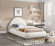 Rudy Teddy Fabric Twin Bed Cream - Gate FurnitureTwin Bed