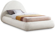 Rudy Teddy Fabric Twin Bed Cream - Gate FurnitureTwin Bed