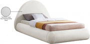 Rudy Teddy Fabric Twin Bed Cream - Gate FurnitureTwin Bed