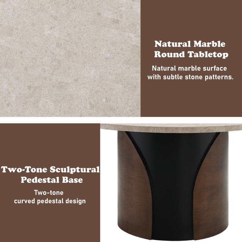 Rufina Round Dining Table w/Marble Top - DN07030