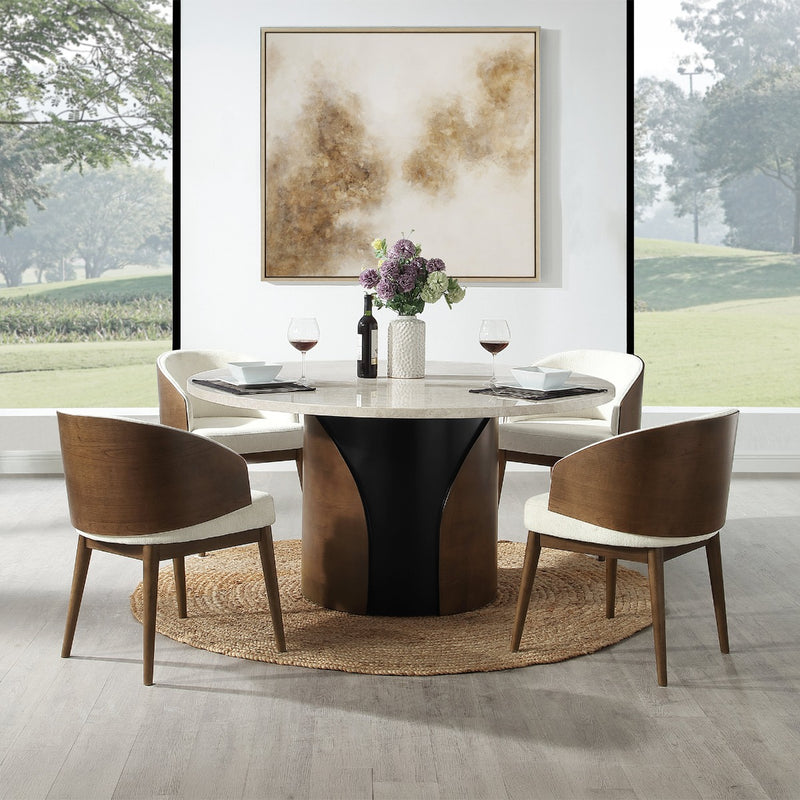 Rufina Round Dining Table w/Marble Top - DN07030