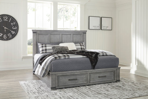 Russelyn Gray King Storage Bed - Gate FurnitureKing Bed