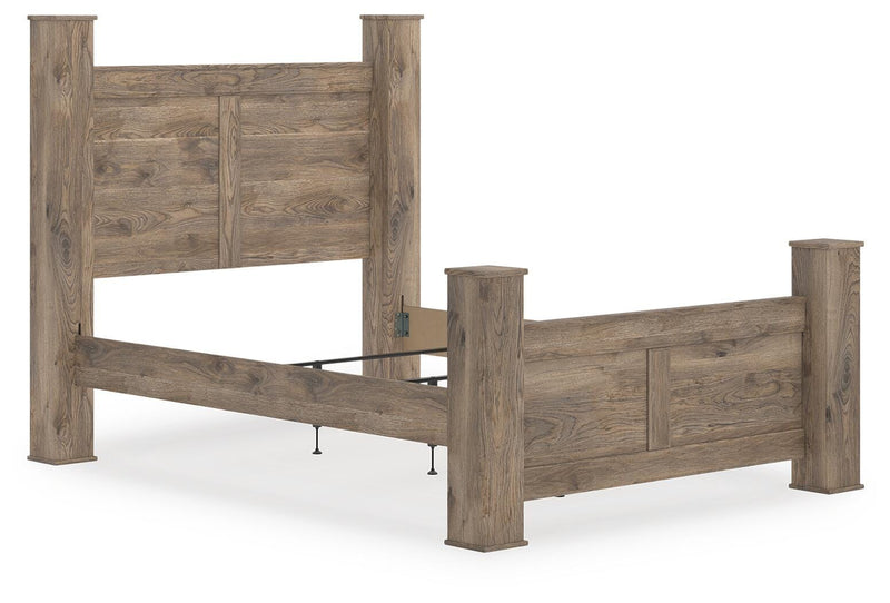 Rusticott Brown Queen Poster Bed, Dresser and Nightstand - PCB2260B8