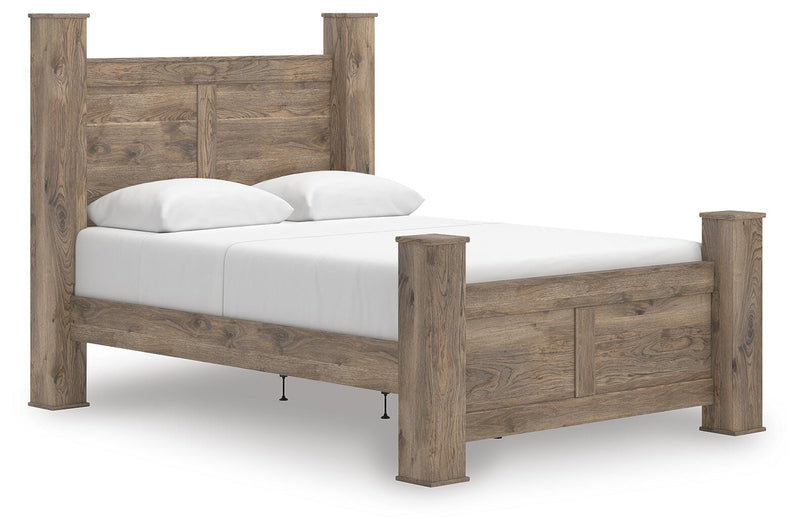 Rusticott Brown Queen Poster Bed - PCB2260B4