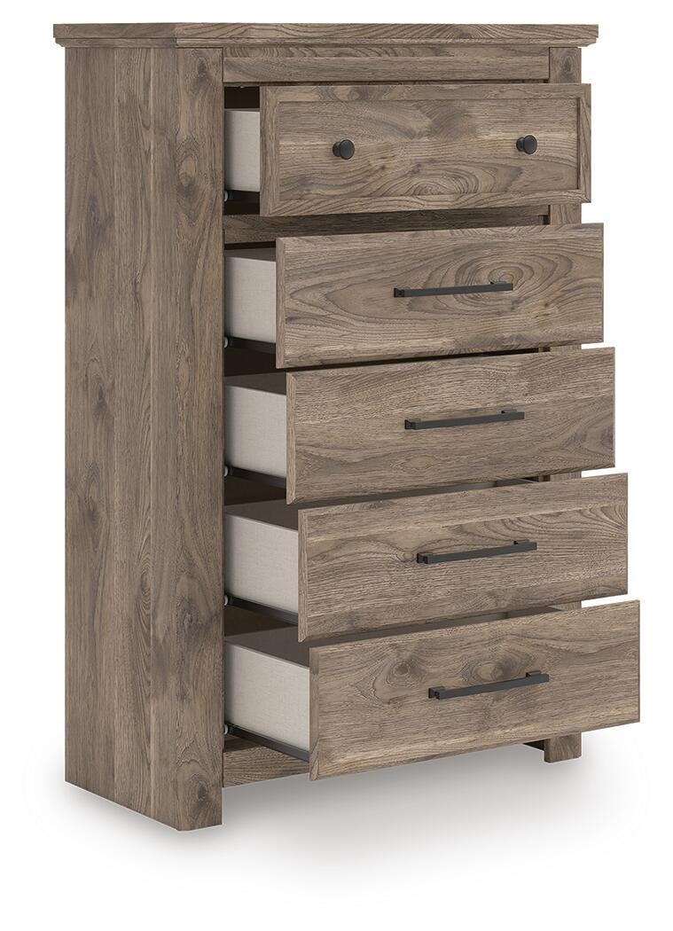 Rusticott King Panel Bed with Dresser and Chest in Brown - PKG023699