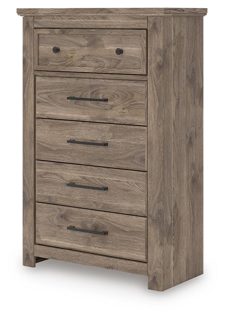 Rusticott King Panel Bed with Dresser and Chest in Brown - PKG023699