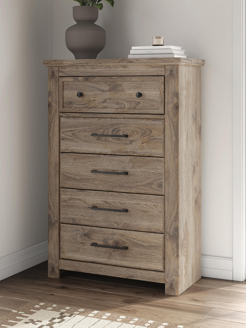Rusticott King Panel Bed with Dresser and Chest in Brown - PKG023699