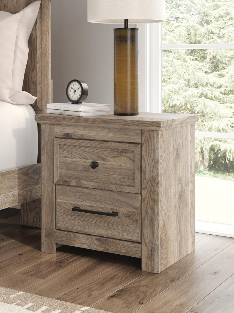 Rusticott King Panel Bed with Mirrored Dresser and Nightstand in Brown - PKG023697