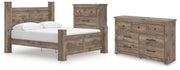 Rusticott King Poster Bed, Dresser and Chest in Brown - PKG023709