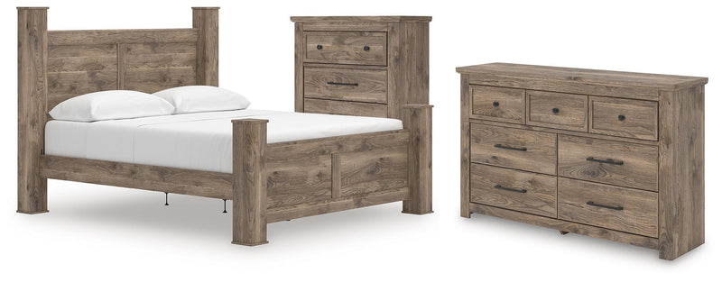 Rusticott King Poster Bed, Dresser and Chest in Brown - PKG023709