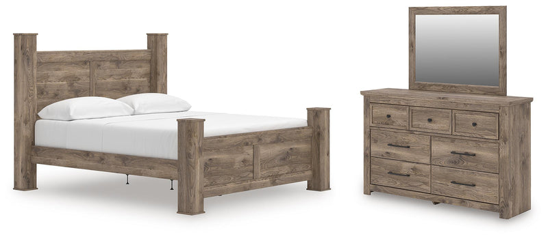 Rusticott King Poster Bed, Dresser and Mirror in Brown - PKG023706