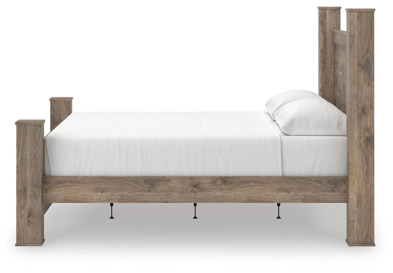 Rusticott King Poster Bed, Dresser, Mirror and Nightstand - PCB2260B12