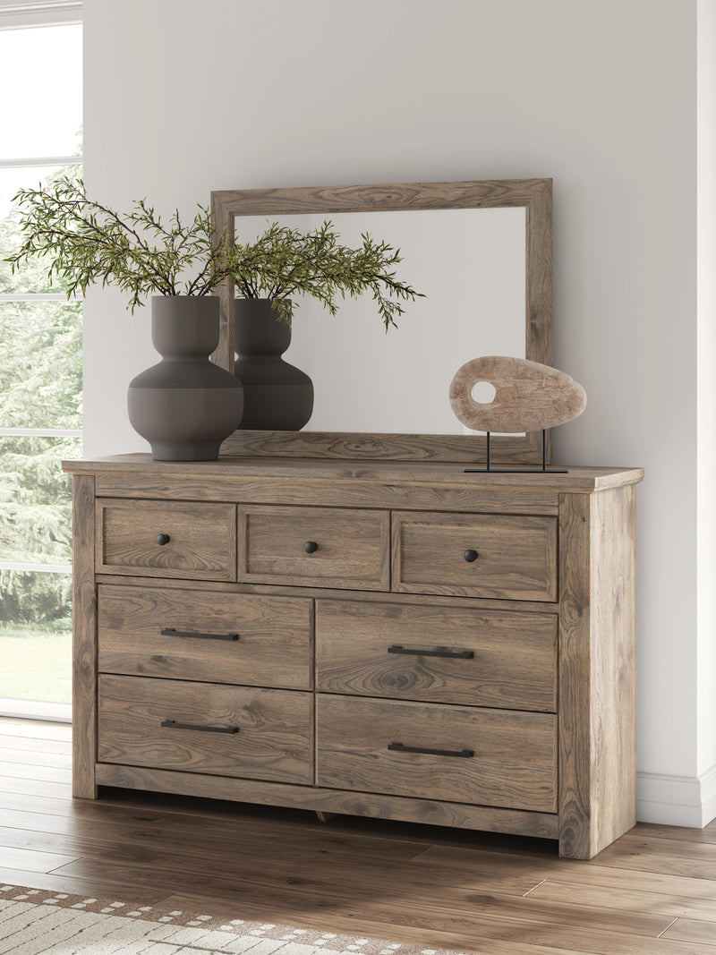 Rusticott Queen Panel Bed, Dresser and Mirror - PCB2260B3