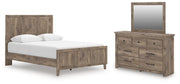 Rusticott Queen Panel Bed, Dresser and Mirror - PCB2260B3
