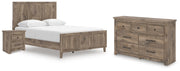 Rusticott Queen Panel Bed, Dresser and Nightstand - PCB2260B10