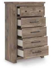Rusticott Queen Panel Bed with Dresser and Chest in Brown - PKG023694