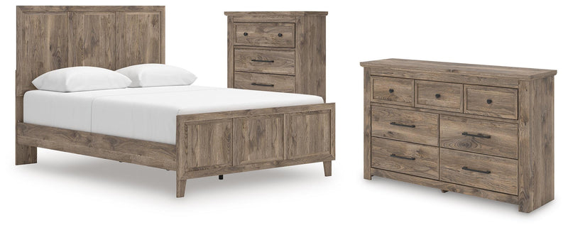 Rusticott Queen Panel Bed with Dresser and Chest in Brown - PKG023694