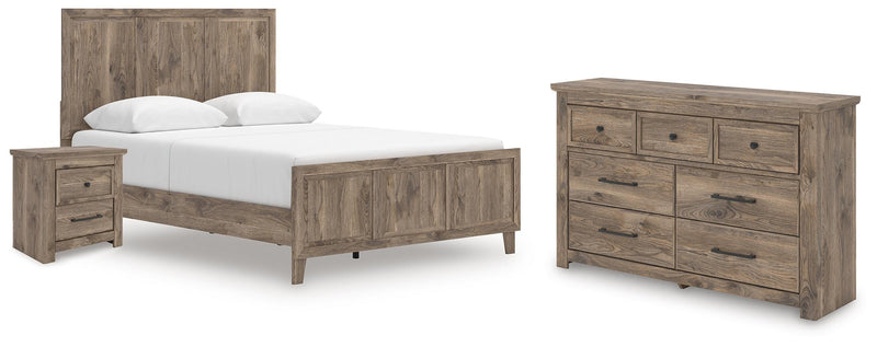 Rusticott Queen Panel Bed with Dresser and Nightstand in Brown - PKG023693
