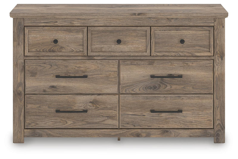 Rusticott Queen Panel Bed with Dresser in Brown - PKG023690