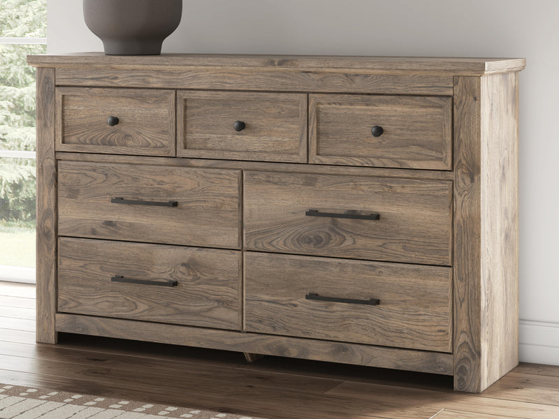 Rusticott Queen Panel Bed with Dresser in Brown - PKG023690