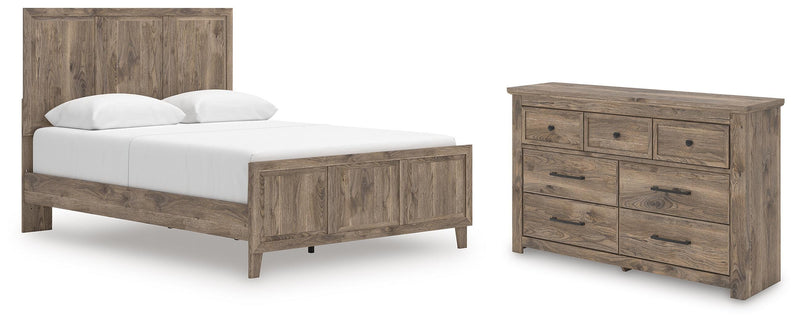 Rusticott Queen Panel Bed with Dresser in Brown - PKG023690