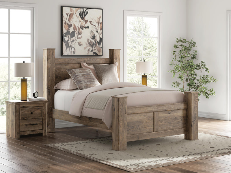 Rusticott Queen Poster Bed, Dresser and Mirror - PCB2260B5