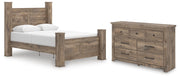 Rusticott Queen Poster Bed with Dresser in Brown - PKG023700