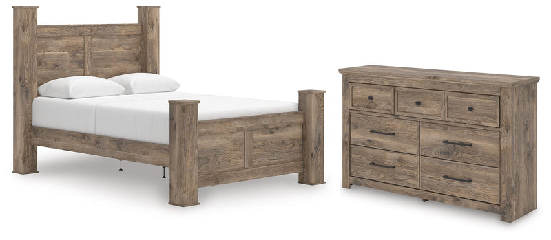 Rusticott Queen Poster Bed with Dresser in Brown - PKG023700