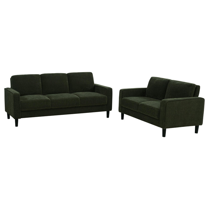 Ruth 2-piece Fabric Upholstered Track Arm Sofa Matcha Green - 511214-S2