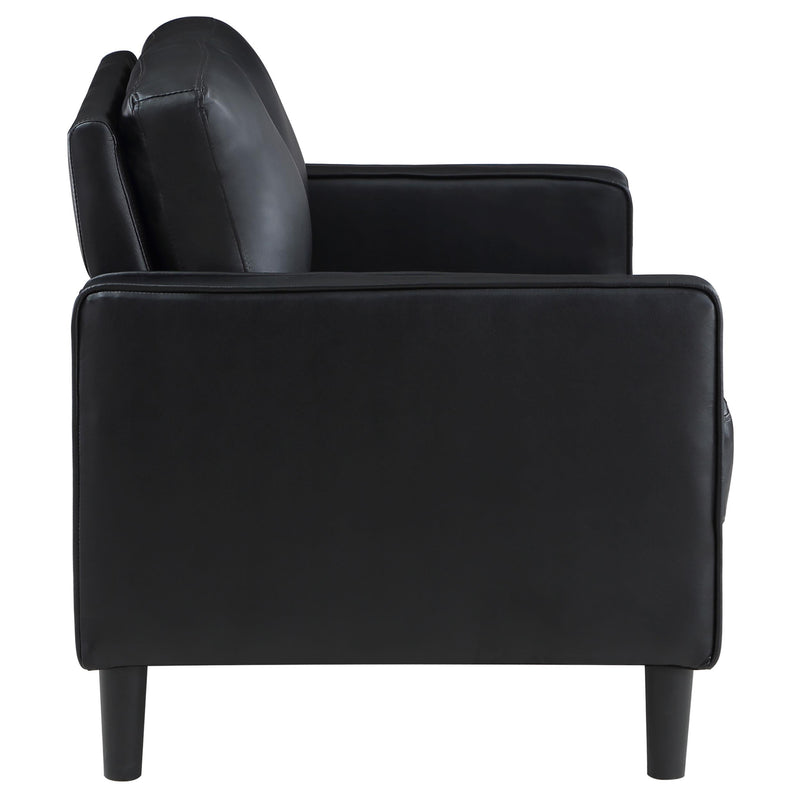 Ruth 2-piece Upholstered Track Arm Sofa Set Black - 508361-S2