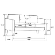 Ruth 2-piece Upholstered Track Arm Sofa Set Black - 508361-S2