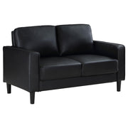 Ruth 2-piece Upholstered Track Arm Sofa Set Black - 508361-S2