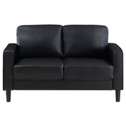 Ruth 2-piece Upholstered Track Arm Sofa Set Black - 508361-S2