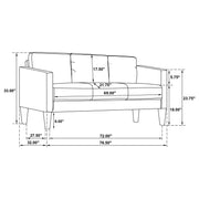Ruth 3-piece Fabric Upholstered Track Arm Sofa Rust Red - 511211-S3
