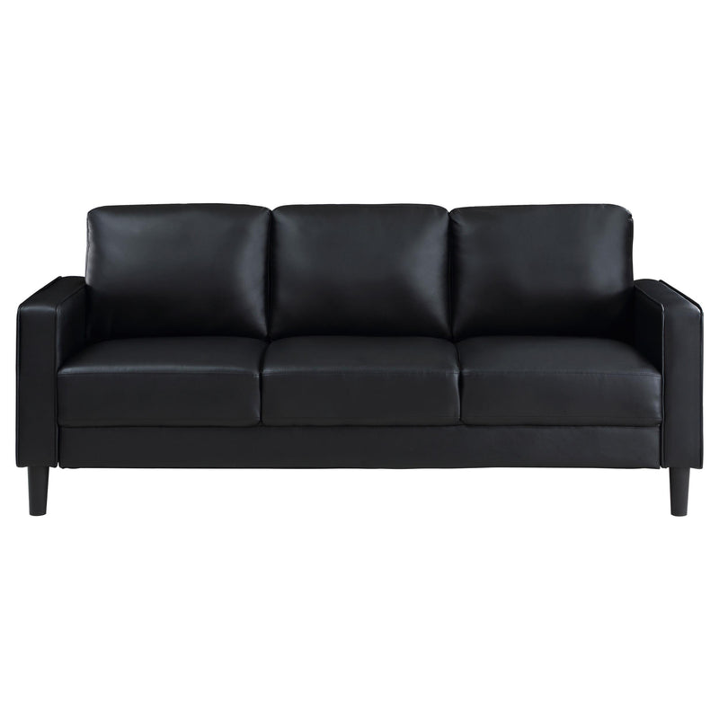 Ruth 3-piece Upholstered Track Arm Sofa Set Black - 508361-S3
