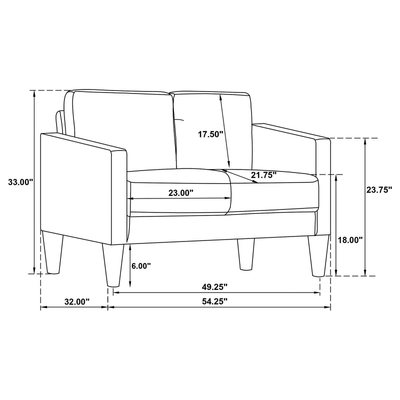 Ruth 3-piece Upholstered Track Arm Sofa Set Grey - 508365-S3