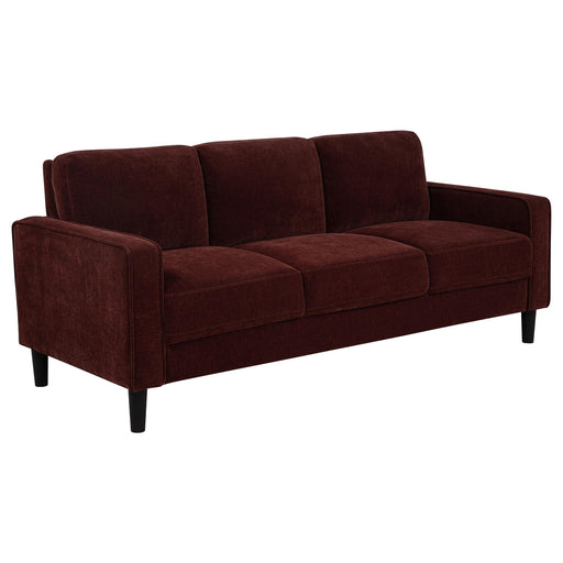 Ruth 77-inch Fabric Upholstered Track Arm Sofa Rust Red - 511211