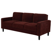 Ruth 77-inch Fabric Upholstered Track Arm Sofa Rust Red - 511211