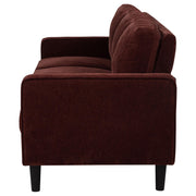 Ruth 77-inch Fabric Upholstered Track Arm Sofa Rust Red - 511211