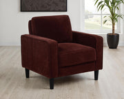 Ruth Fabric Upholstered Track Arm Accent Chair Rust Red - 511213