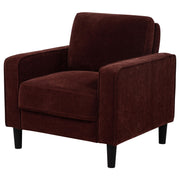 Ruth Fabric Upholstered Track Arm Accent Chair Rust Red - 511213
